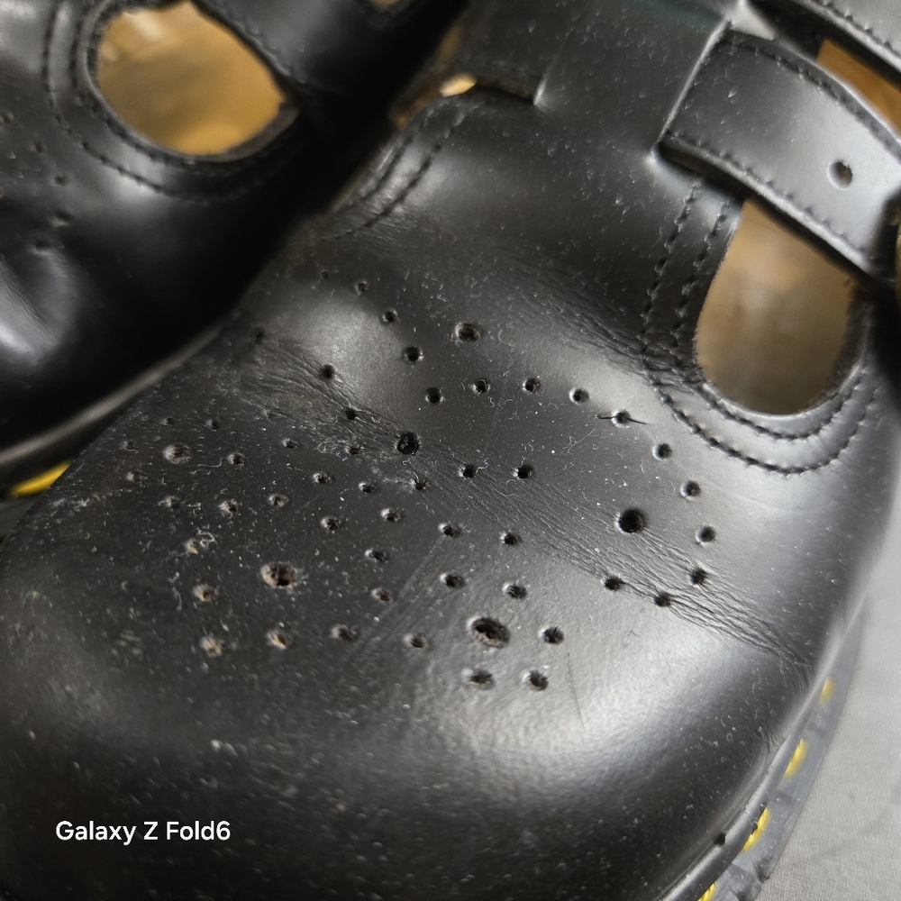 Vintage Dr Martens Girls Size 3 Mary Jane Black Leather Double Strap Doll Shoes - Picture 6 of 10